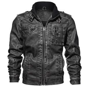 PU Leather Thick Motorcycle Jacket